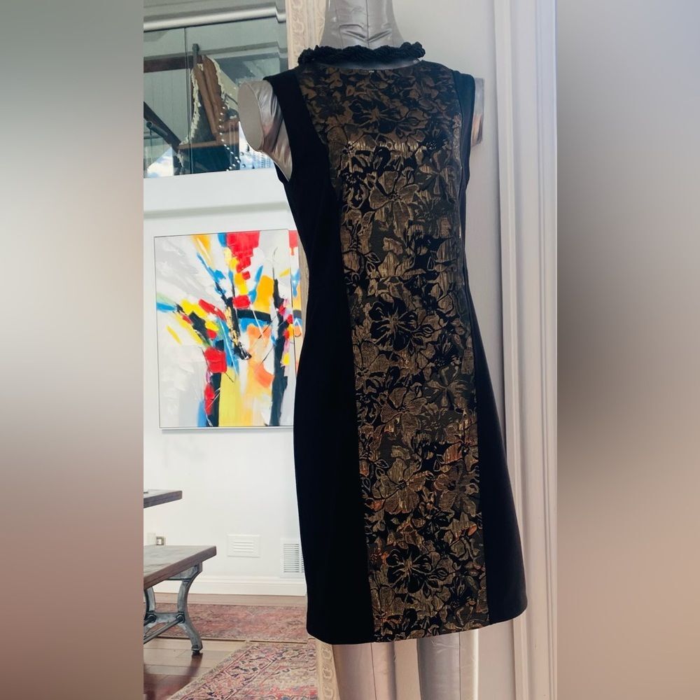 Brand new with tag! IMAN Elegant Black and Gold Sleeveless Dress - Picture 3 of 3